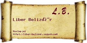 Liber Belizár névjegykártya